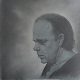 ..Centitre Neuve... 65x66 -Peinture a l‘huile,technique mixte sur drap peint...